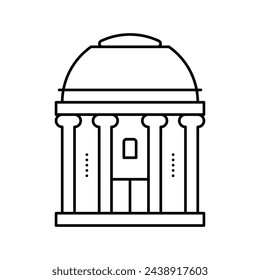 chapel building line icon vector. chapel building sign. isolated contour symbol black illustration