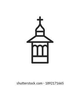 Chapel color line icon. Isolated vector element. Outline pictogram for web page, mobile app, promo