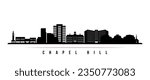 Chapel Hill skyline horizontal banner. Black and white silhouette of Chapel Hill, NC. Vector template for your design. 