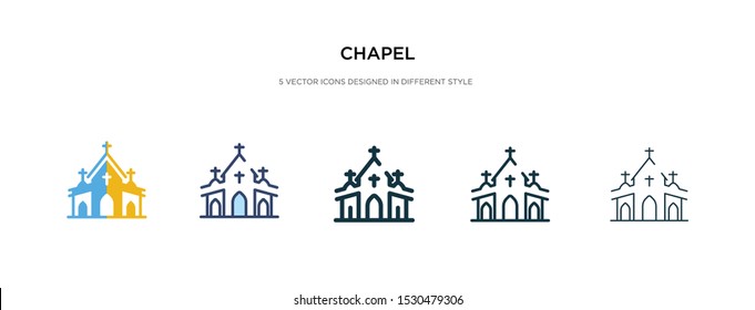 chapel icon in different style vector illustration. two colored and black chapel vector icons designed in filled, outline, line and stroke style can be used for web, mobile, ui
