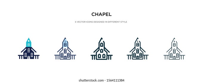 chapel icon in different style vector illustration. two colored and black chapel vector icons designed in filled, outline, line and stroke style can be used for web, mobile, ui