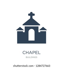 chapel icon vector on white background, chapel trendy filled icons from Buildings collection, chapel vector illustration