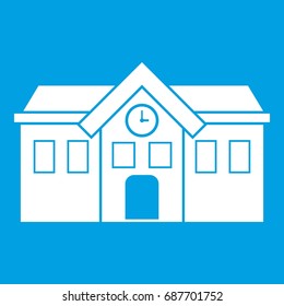 Chapel icon white isolated on blue background vector illustration