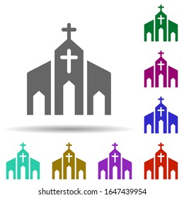 Chapel in multi color style icon. Simple glyph, flat vector of world religiosity icons for ui and ux, website or mobile application