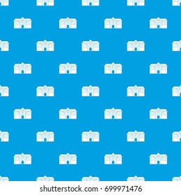 Chapel pattern repeat seamless in blue color for any design. Vector geometric illustration