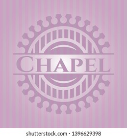 Chapel pink emblem. Retro. Vector Illustration. Detailed.