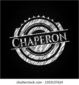 Chaperon chalkboard emblem on black board