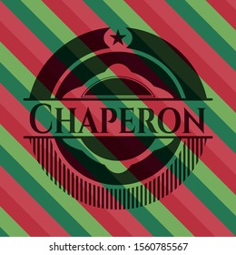 Chaperon christmas badge background. Vector Illustration. Detailed.