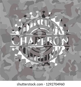 Chaperon on grey camo texture