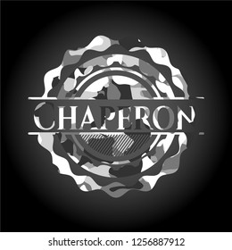 Chaperon on grey camouflage pattern