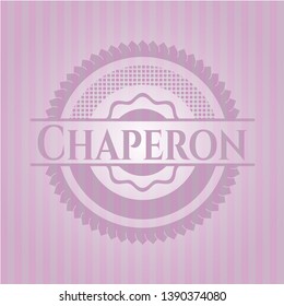 Chaperon pink emblem. Retro. Vector Illustration. Detailed.