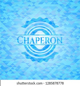 Chaperon realistic light blue mosaic emblem