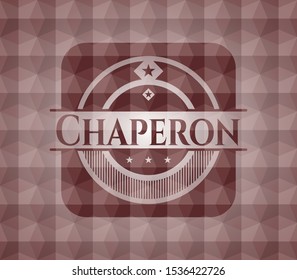 Chaperon red seamless polygonal badge.