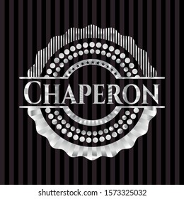 Chaperon silvery badge or emblem. Vector Illustration. Mosaic.