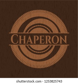 Chaperon vintage wooden emblem