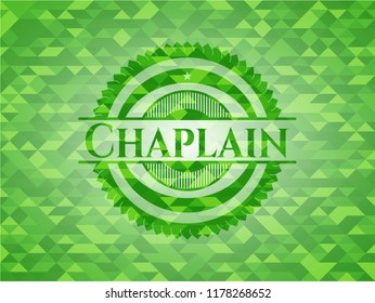 Chaplain green emblem with mosaic background