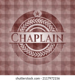 Chaplain red seamless badge with geometric pattern. 