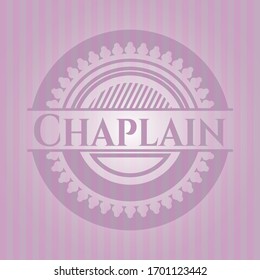Chaplain Retro-Stil rosa Emblem. Vektorgrafik. Detaillierte Angaben.