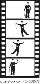 Chaplin on four frames of film