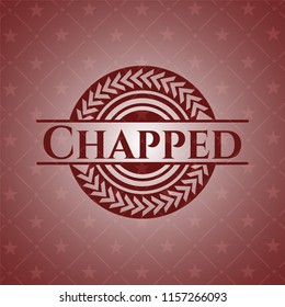 Chapped badge with red background