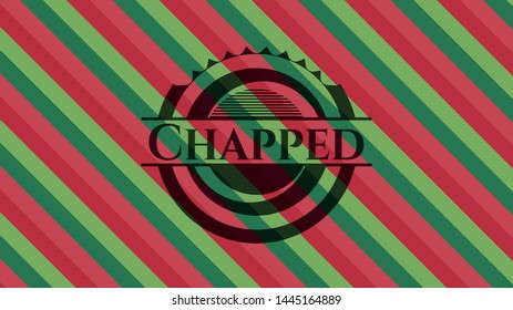Chapped christmas colors emblem. Vector Illustration. Detailed.