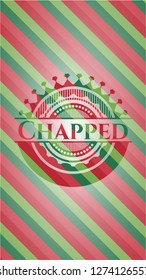 Chapped christmas emblem background.