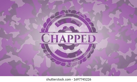 Chapped pink on camouflage pattern. Vector Illustration. Detailed.