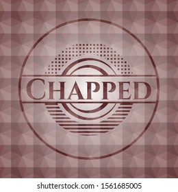 Chapped red seamless geometric emblem.