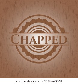 Chapped wood emblem. Vector Illustration.