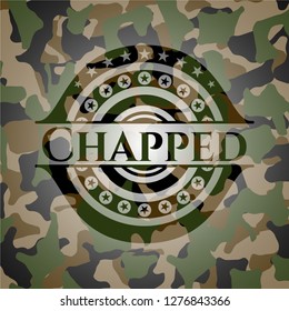 Chapped written on a camo texture
