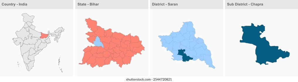 Chapra map (District Saran, State Bihar, Republic of India) ,Saran District, Bihar State, Republic of India, Government of Bihar, Indian territory, Eastern India, politics, village, tourism
