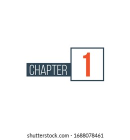 Chapter 1 design template, can be used for books design or tabs. Stock Vector illustration isolated on white background.