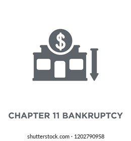 Chapter 11 bankruptcy icon. Chapter 11 bankruptcy design concept from Chapter 11 bankruptcy collection. Simple element vector illustration on white background.