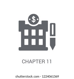 Chapter 11 bankruptcy icon. Trendy Chapter 11 bankruptcy logo concept on white background from business collection. Suitable for use on web apps, mobile apps and print media.