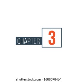 Chapter 3 design template, can be used for books design or tabs. Stock Vector illustration isolated on white background.