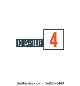 Chapter 4 Design Template, Can Be Used For Books Design Or Tabs. Stock Vector Illustration Isolated On White Background.