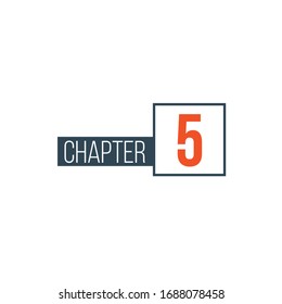 Chapter 5design template, can be used for books design or tabs. Stock Vector illustration isolated on white background.