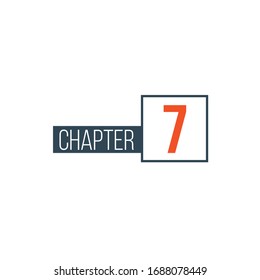 Chapter 7 Design Template, Can Be Used For Books Design Or Tabs. Stock Vector Illustration Isolated On White Background.