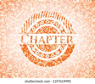 Chapter abstract orange mosaic emblem