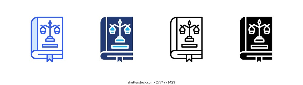 Chapter Book Multiple Style Icon Set Vector