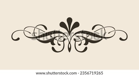 Chapter dividers, decorations and delimiters. Frame elements with elegant swirls, text separators. Decoration for paper documents and certificates editable background vector Free Vector image 商業照片 © 