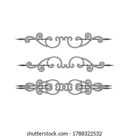 Chapter dividers and decorations set. Frame elements with elegant swirls, text separetors. Decoration for paper documents and certificates, line and waves vector isolated.