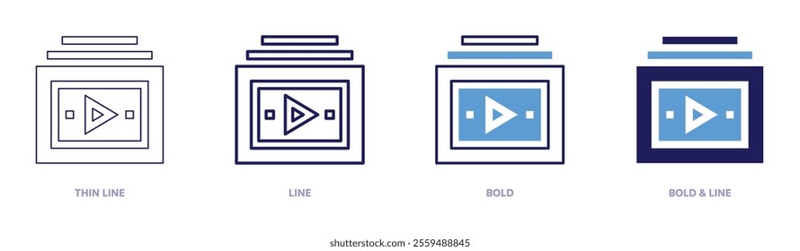 Chapter icon in 4 different styles. Thin Line, Line, Bold, and Bold Line. Duotone style. Editable stroke.