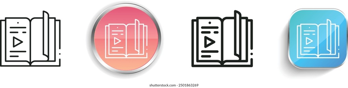 chapter icon. Thin Linear, Regular and Button Style Design Isolated On White Background