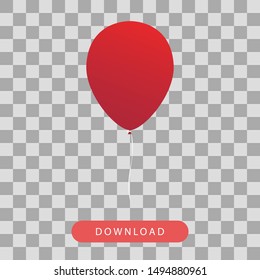 It chapter one Red balloon vector symbol isolated on transparent background