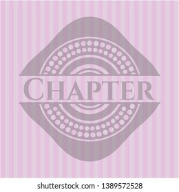 Chapter retro style pink emblem. Vector Illustration. Detailed.