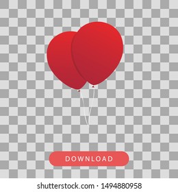 It chapter two logo poster Red balloons vector symbols isolated on transparent background