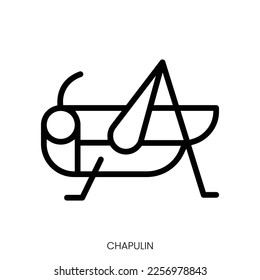 chapulin icon. Line Art Style Design Isolated On White Background