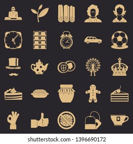 Char icons set. Simple set of 25 char vector icons for web for any design