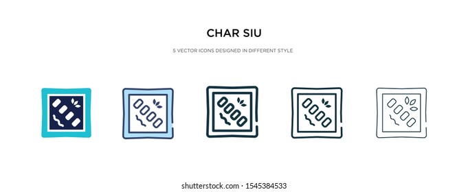 char siu icon in different style vector illustration. two colored and black char siu vector icons designed in filled, outline, line and stroke style can be used for web, mobile, ui